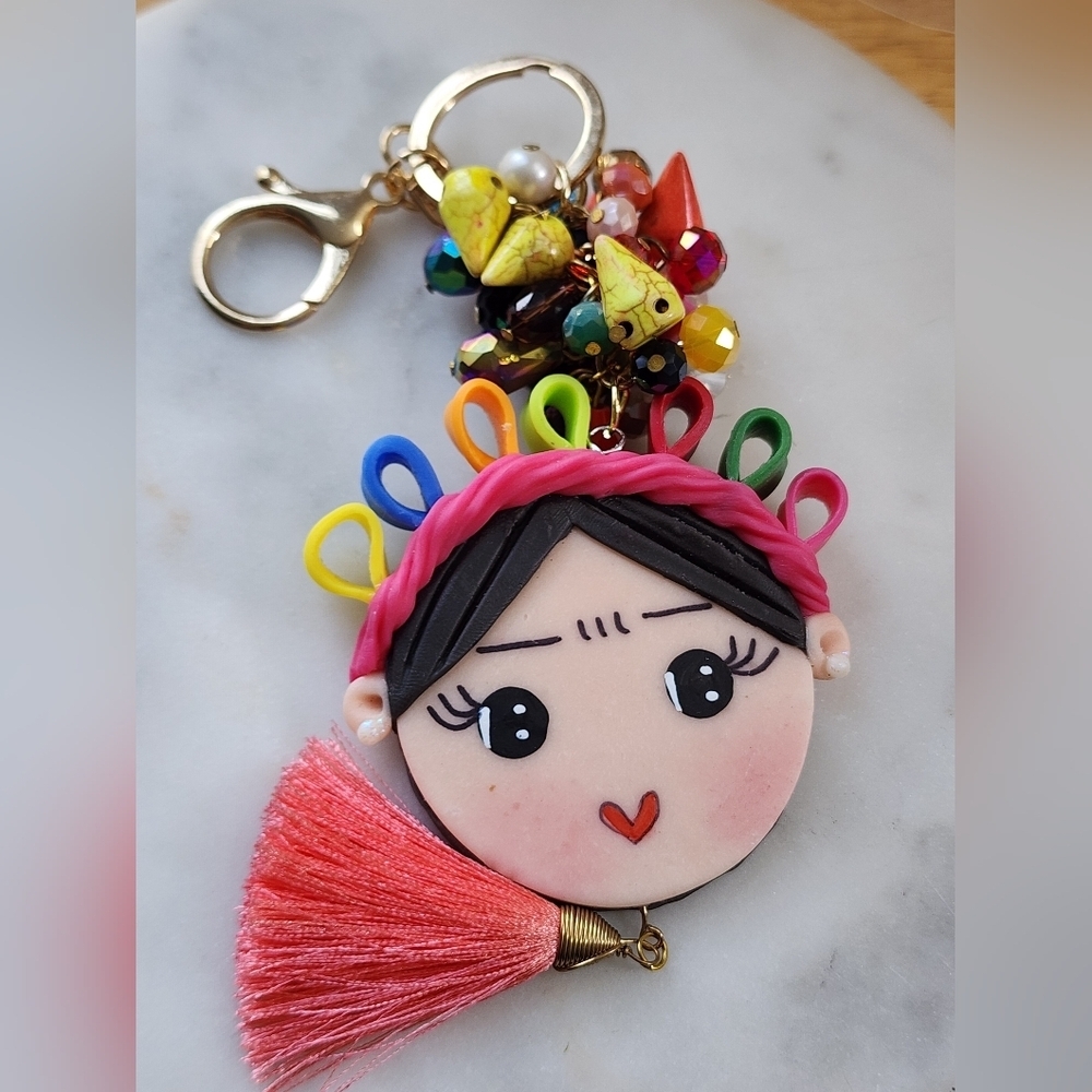 Colorful Handmade Keychain with Tassel - Picture 4 of 5
